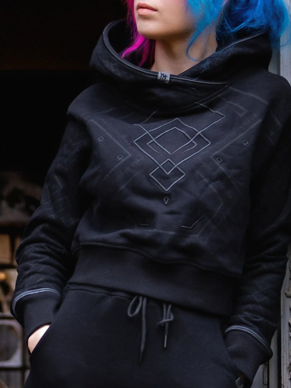 Nerd Forge Stealth Cryptic Cropped Hoodie